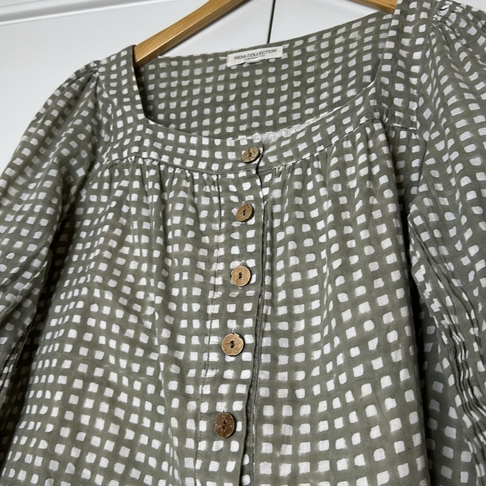 Emerson Fry Gray Checkered Blouse - Picture 6 of 12